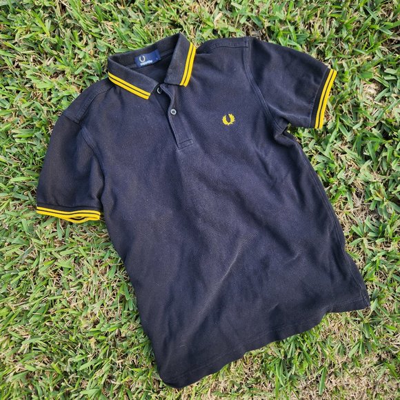 Fred Perry Black and Gold Polo - Picture 1 of 4